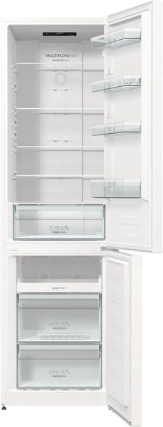 Холодильник з нижн. мороз. камерою Gorenje, 200х60х60см, 2 двері, 235( 96)л, А+, NoFrost+ , Зона св-ті, LED Диспл внутр, ,білий (NRK6201PW4) NRK6201PW4 фото
