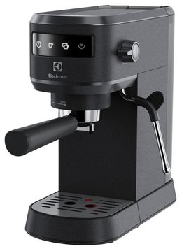 Кофеварка Electrolux рожковая, 1л, молотая, ручной капуч, LED-дисплей, подогрев чашек, черный (E6EC1-6BST) E6EC1-6BST фото