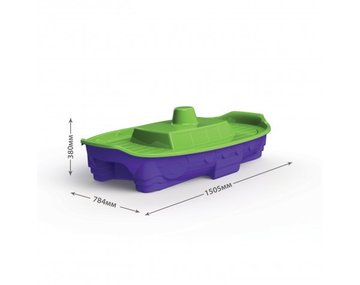 Дитяча пісочниця Корабель Зелено-фіолетова 03355/2 пластикова 03355 фото