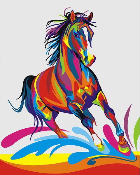 Картина по номерам. Brushme "Радужный конь" , 40х50 см (GX26197) GX26197 фото