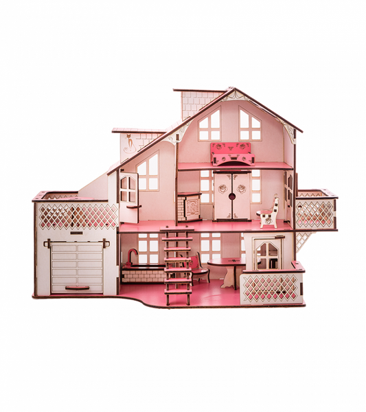 Детский кукольный дом В010 с гаражом Кукольный дом с гаражом 57х27х35 В010 (B010) B010 фото