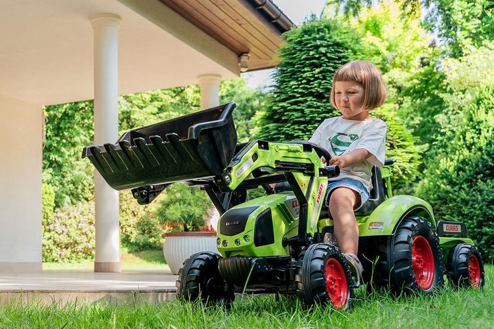 Дитячий трактор на педалях з причепом, переднім та заднім ковшами Falk CLAAS ARION (колір - зелений) (2070Y) 2070Y фото