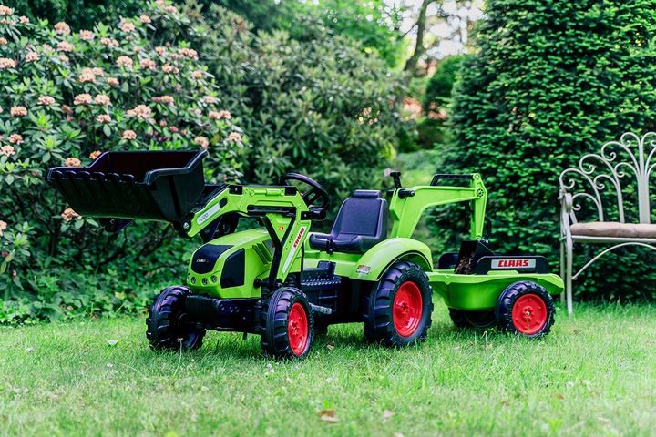 Дитячий трактор на педалях з причепом, переднім та заднім ковшами Falk CLAAS ARION (колір - зелений) (2070Y) 2070Y фото