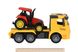 Машинка инерционная Truck Тягач (желтый) с трактором Same Toy (98-613Ut-1)