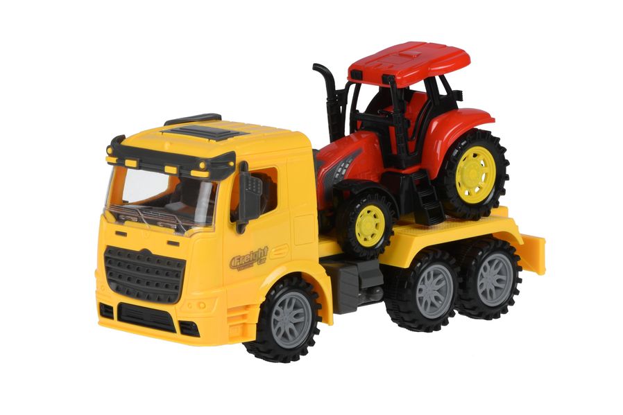Машинка інерційна Truck Тягач (жовтий) з трактором Same Toy (98-613Ut-1) 98-613Ut-1 фото