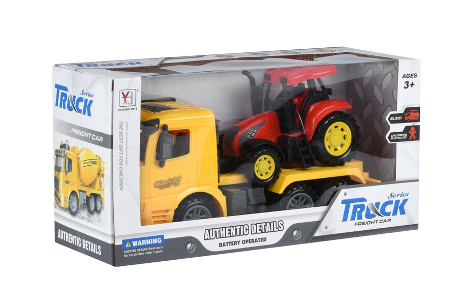 Машинка инерционная Truck Тягач (желтый) с трактором Same Toy (98-613Ut-1) 98-613Ut-1 фото