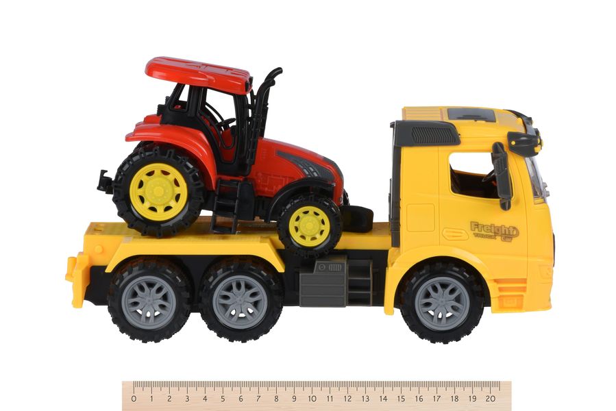 Машинка инерционная Truck Тягач (желтый) с трактором Same Toy (98-613Ut-1) 98-613Ut-1 фото