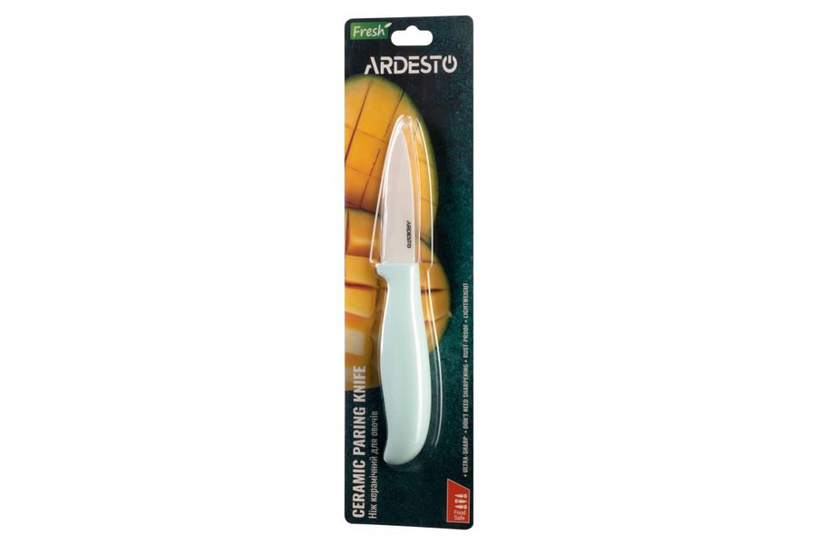 Нож керамический для овощей Ardesto Fresh 7.5 см, голубой тифани, керамика/пластик (AR2118CT) AR2118CT фото