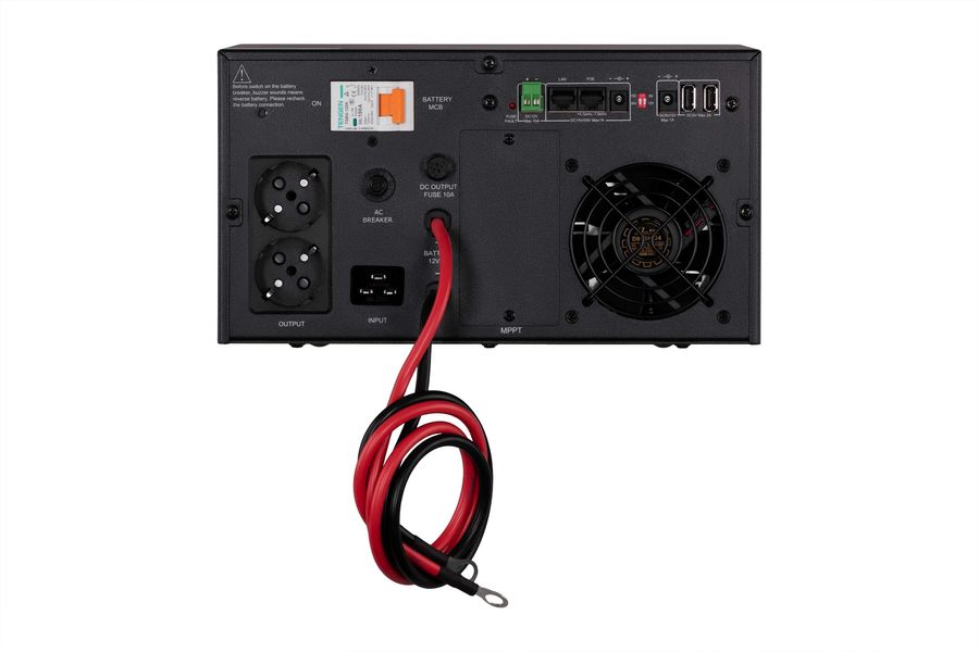 Інвертор 2E HI1000, 1000W, 12V - 230V, LCD, AVR, 2xSchuko + DC output (2E-HI1000) 2E-HI1000 фото