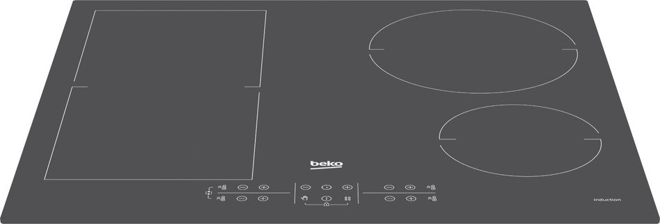 Варильна поверхня Beko індукційна, 60см, розширена зона, сріблястий - Уцінка HII64200FMTZG фото