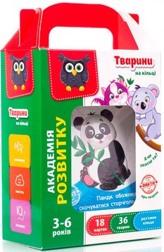 Детские развивающие карточки Животные на кольце на укр. языке (VT5000-07) VT5000-07 фото