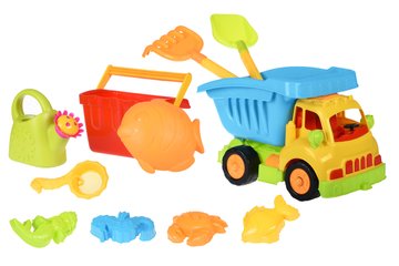 Набір для гри з піском Вантажівка жовта кабіна/синій кузов (11 од.) Same Toy 968Ut-2 - Уцінка 968Ut-2 фото