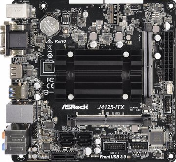 Материнська плата ASRock CPU Quad-Core (2.7Hz) 2xDDR4 SO-DIMM HDMI DVI D-Sub mITX (J4125-ITX) J4125-ITX фото