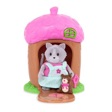 Игровой набор Li'l Woodzeez Домик с сюрпризом (розовая крыша, 1 фигурка котика, 1 аксессуар) WZ6604Z фото