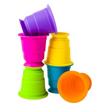 Тактильная игрушка Fat Brain Toys Suction Kupz Мягкие чашки 6 штук (FA183-1) FA183-1 фото