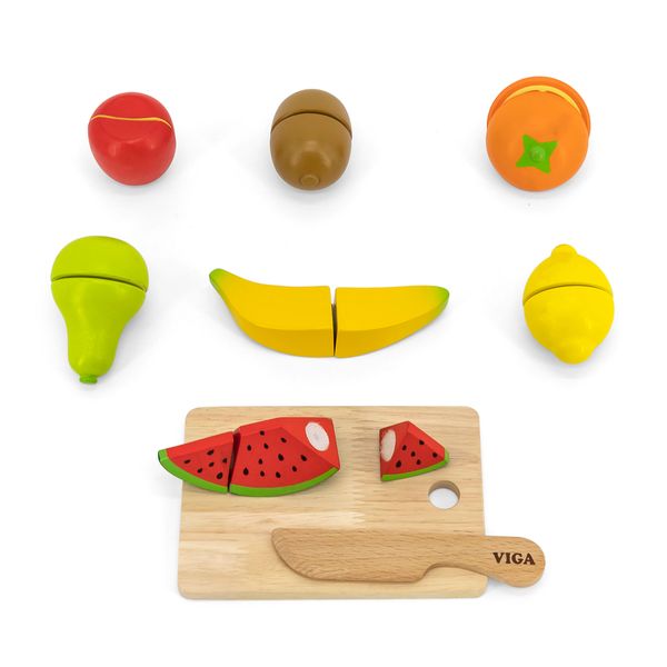 Іграшкові продукти Viga Toys Нарізані фрукти з дерева (44539) 44539 фото