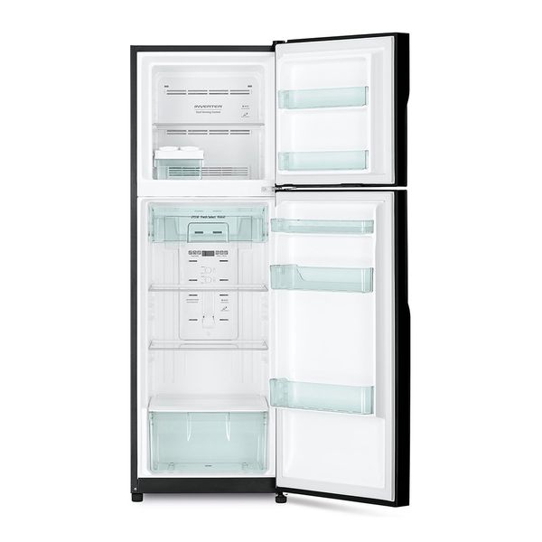 Холодильник Hitachi з верхн. мороз., 158x55х65, холод.відд.-176л, мороз.відд.-54л, 2дв., А+, NF, інв., чорний (R-H330PUC7BBK) R-H330PUC7BBK фото