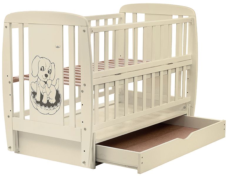 Ліжко Babyroom Собачка маятник, ящик, відкидний бік DSMYO-3 бук слонова кістка BR-625293 фото