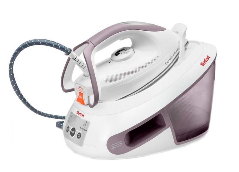 Утюг-парогенератор Tefal Express Anti-Calc, 2800Вт, 1800мл, паровой удар -400гр, постоянный пар - 180гр, керам. подошва, бело-серый SV8011E0 - Уцінка SV8011E0 фото