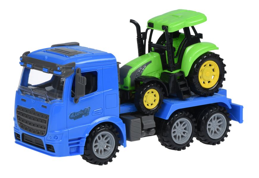 Машинка инерционная Truck Тягач (синий) с трактором Same Toy (98-613Ut-2) 98-613Ut-2 фото
