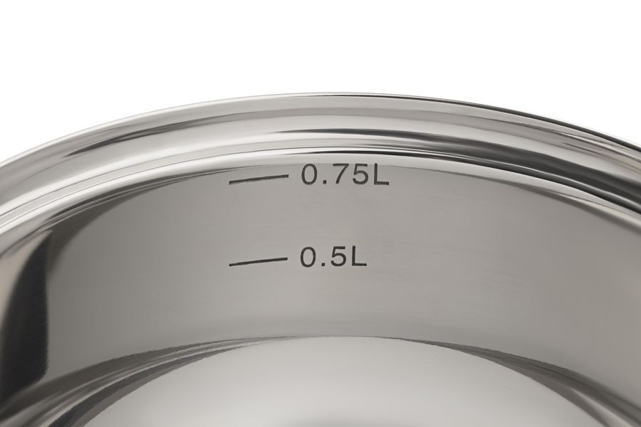 Ківш Ardesto Gemini Bari, скляна кришка, 0.8 л, нержавіюча сталь (AR1908SSG) AR1908SSG фото