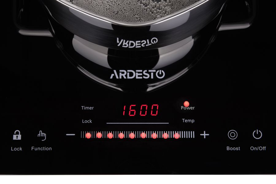 Плитка настільна Ardesto індукційна, комфорок - 1 на 1.8Вт, керування - сенсорне, таймер, boost, чорний - Уцінка ICS-B118 фото
