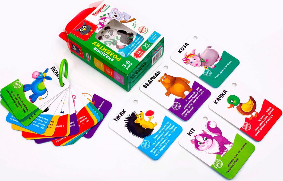 Дитячі розвиваючі картки Тварини на кільці VT5000-07 на укр. мовою VT5000-07 фото