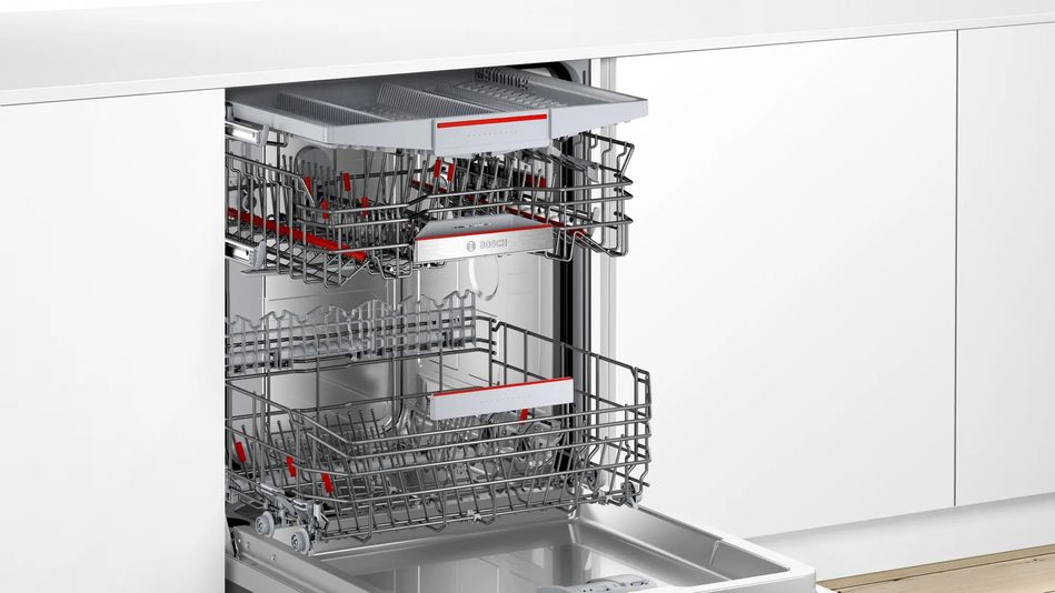 Посудомийна машина Bosch вбудовувана, 13компл., A+++, 60см, дисплей, 3й кошик, білий (SMV6ECX50K) SMV6ECX50K фото
