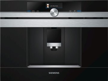 Кавомашина Siemens вбудовувана, 2.4л, зерно+мелена, автомат.капуч, LED-дисплей, авторецептів -8, чорний CT636LES1 фото