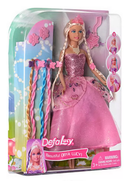 Лялька типу Барбі в сукні DEFA 8182 з аксесуарами Рожевий 8182 фото