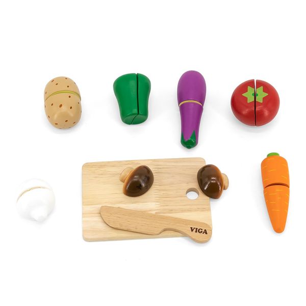Іграшкові продукти Viga Toys Нарізані овочі з дерева (44540) 44540 фото