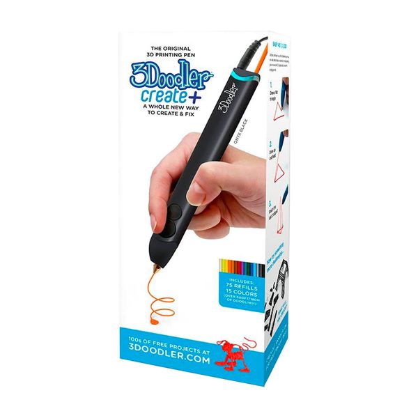 3D-ручка 3Doodler Create PLUS для проф. викор. - ЧОРНА (75 стрижнів, аксес.) 8CPSBKEU3E фото