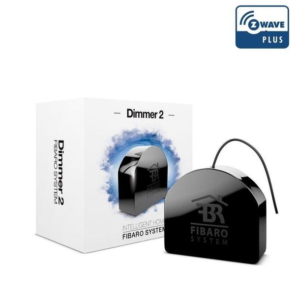 Розумне реле Fibaro Dimmer 2, Z-Wave, 230V, макс. 1.1А, 250Вт, чорний (FGD-212) FGD-212 фото