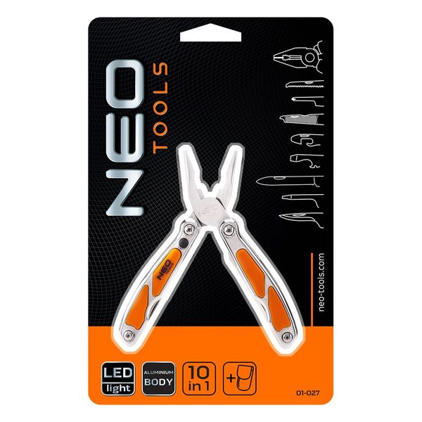 Мультитул Neo Tools, міні, 10 елементів, з LED (01-027) 01-027 фото