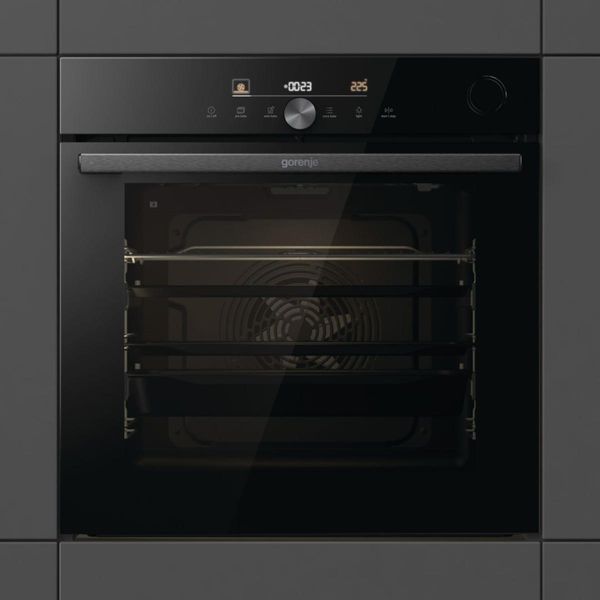 Духова шафа Gorenje електрична, 77л, A+, пара, дисплей, Wi-Fi, чорний (BSA6747DGWI) BSA6747DGWI фото
