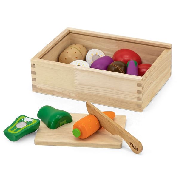 Іграшкові продукти Viga Toys Нарізані овочі з дерева (44540) 44540 фото