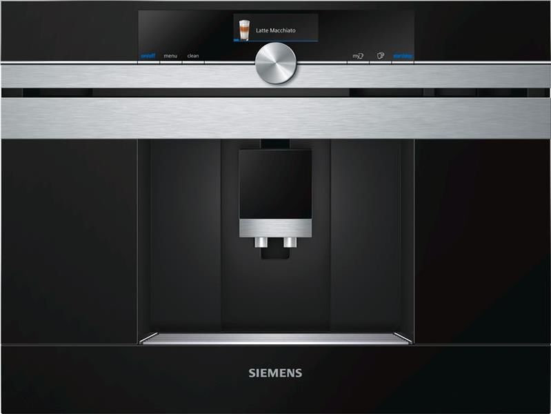 Кавомашина Siemens вбудовувана, 2.4л, зерно+мелена, автомат.капуч, LED-дисплей, авторецептів -8, чорний CT636LES1 фото