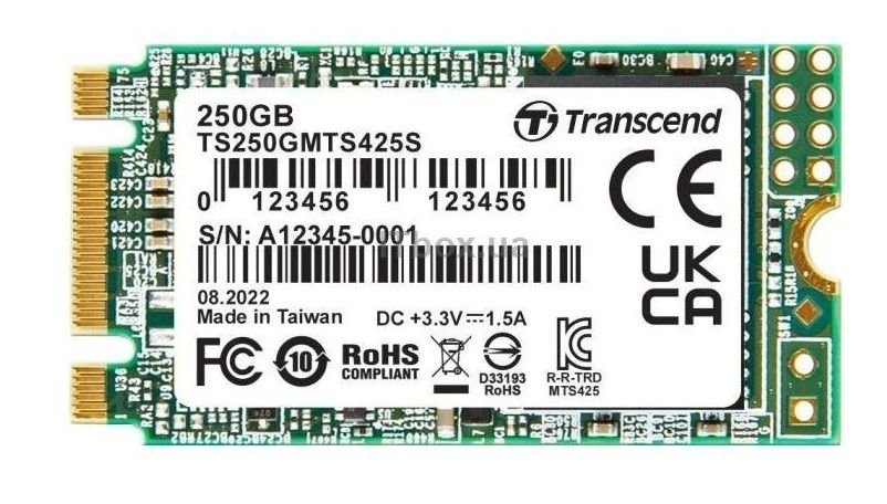Накопичувач SSD Transcend M.2 250GB SATA 425S (TS250GMTS425S) TS250GMTS425S фото