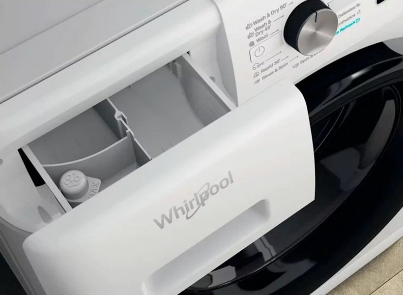 Прально-сушильна машина Whirlpool фронтальна, 9(7)кг, 1600, A+, 60см, дисплей, пара, інвертор, білий (FFWDB976258BVUA) FFWDB976258BVUA фото