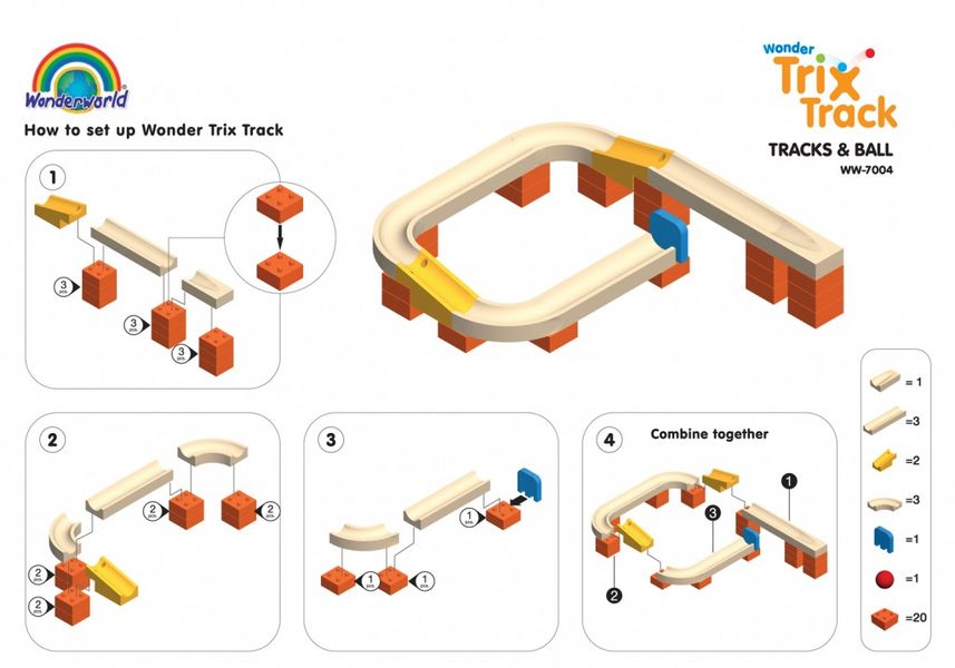 Конструктор Wonderworld Trix Track Поворот WW-7004 WW-7004 фото