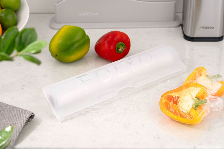 Кухонний диспенсер для харчової плівки та фольги Ardesto Fresh, 90 х 336 х 55 мм, прозорий, пластик AR1336TP фото