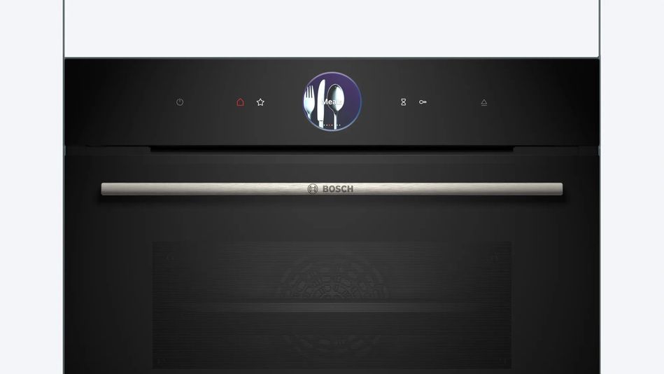 Духова шафа Bosch електрична компактна, 47л, A+, пара, дисплей, конвекція, чорний CSG7364B1 фото