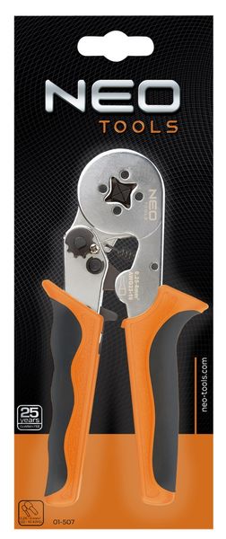 Кліщі обтискні Neo Tools, для обтиску наконечників 0.25-6мм кв., 170мм (01-507) 01-507 фото