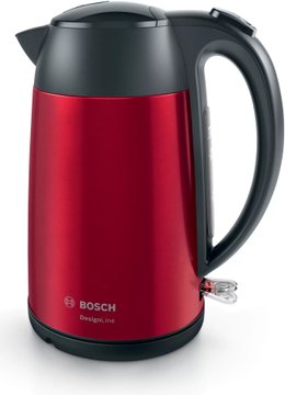 Електрочайник Bosch, 1.7л, метал, червоний з чорним (TWK3P424) TWK3P424 фото