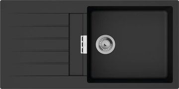 Мийка кухонна Hansgrohe S52, граніт, прямокутник, з крилом, 980х480х190мм, чаша - 1, накладна, S520-F480, чорний графіт - Уцінка 43358170 фото