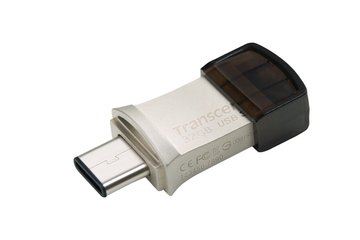 Накопитель Transcend 32GB USB 3.1 Type-A + Type-C 890 R90/W30MB/s Metal Silver (TS32GJF890S) TS32GJF890S фото