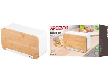 Хлібниця Ardesto Midori 33х13х18см, метал, бамбук, білий (AR0914WB) - Уцінка AR0914WB фото