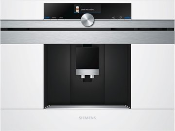 Кавомашина Siemens вбудовувана, 2.4л, зерно+мелена, автомат.капуч, LED-дисплей, авторецептів -8, білий CT636LEW1 фото