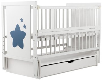 Ліжко Babyroom Зірочка Z-03 маятник, ящик, відкидний бік бук білий (624470) BR-624470 фото