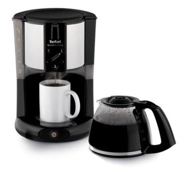 Кофеварка Tefal капельная Subito Mug, 1.25л, молотая, черно-серебристый CM290838 фото